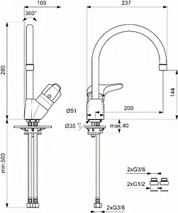 Смеситель для кухни Vidima Next хром BA374AA, 2