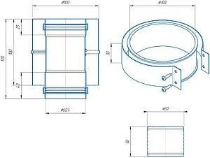Адаптер стартовый коаксиальный Ø 60/100мм (алюм.) Krats VA-01B, 2