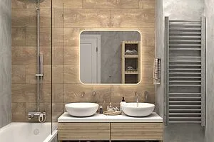 Зеркало с подсветкой Continent Burzhe Led 80x70 с бесконтактным сенсором белый ЗЛП321, 4