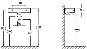 Раковина Jacob Delafon Odeon Rive Gauche 50 L белый EGO112-55-00, 3