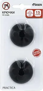 Крючок 2шт Fixsen Equipment чёрный матовый FX-558A Крючок 2шт Fixsen Equipment чёрный матовый FX-558A, 2