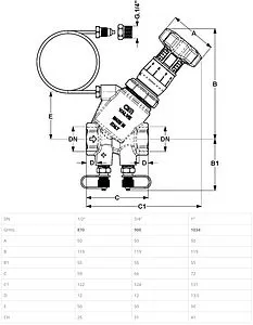 Балансировочный клапан 1&quot;в х 1&quot;в Kvs 5 Cimberio CIM 718LP 1, 3