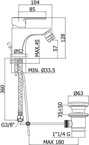 Смеситель для биде Paffoni Blu хром BLU135CR Смеситель для биде Paffoni Blu хром BLU135CR
