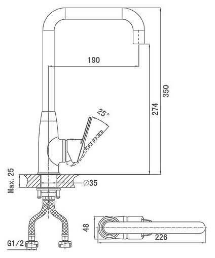 Смеситель для кухни D&amp;K Arbeo Bayern хром DA1242401
