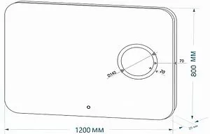 Зеркало с подсветкой Continent Elegant Led 120x80 с линзой белый ЗЛП1685, 2
