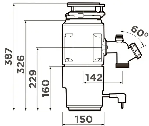 Измельчитель пищевых отходов Omoikiri Nagare Slim Nagare Slim 900 4995062