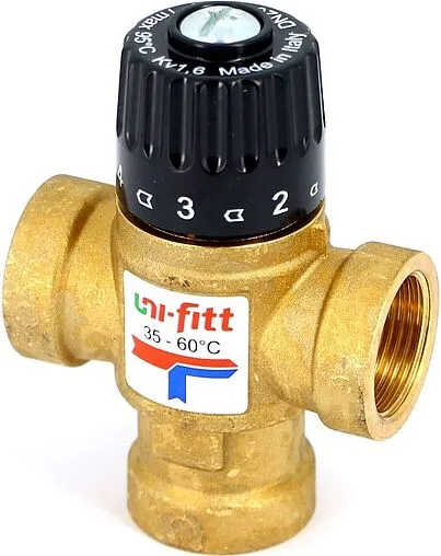 Трехходовой термостатический смесительный клапан ¾&quot; +35...+60°С Kvs 1.6 Uni-Fitt 350G3130