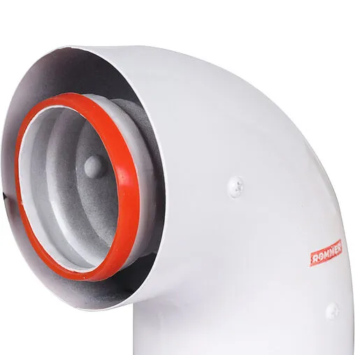 Колено стартовое коаксиальное Ø 60/100мм (алюм.) Rommer RCA-6010-250100