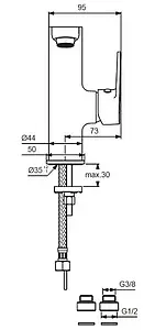 Смеситель для раковины Vidima Hype хром BA408AA Смеситель для раковины Vidima Hype хром BA408AA, 4