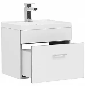 Тумба-умывальник подвесная Aquanet Верона 50 белый 00207765+00154242 Тумба-умывальник подвесная Aquanet Верона 50 белый 00207765+00154242, 4