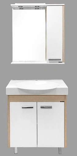 Тумба-умывальник напольная Comforty Лион 76 белый/сосна лоредо