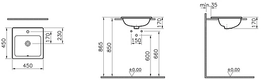 Раковина VitrA S20 45 белый 5463B003-0001
