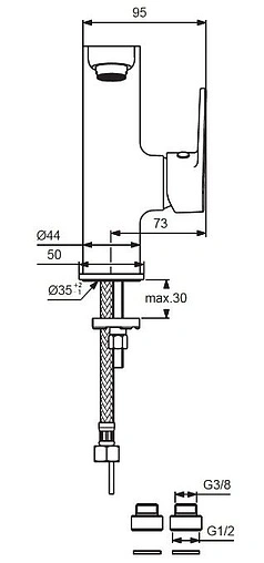 Смеситель для раковины Vidima Hype хром BA408AA