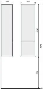 Шкаф-пенал подвесной Jorno Pastel 35 французский серый Pas.04.125/P/GR Шкаф-пенал подвесной Jorno Pastel 35 французский серый Pas.04.125/P/GR, 2