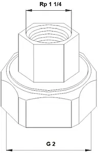 Соединение с накидной гайкой 2"в x 1¼"в Grundfos 509922 Соединение с накидной гайкой 2"в x 1¼"в Grundfos 509922, 2