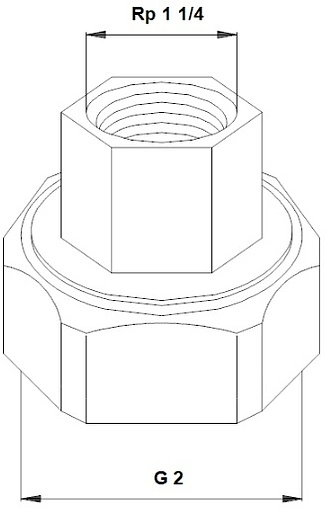 Соединение с накидной гайкой 2&quot;в x 1¼&quot;в Grundfos 509922