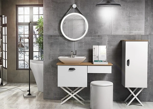 Тумба-умывальник напольная ISVEA Bei 100 белый/дуб 21BES065100I+10SY50052SV Тумба-умывальник напольная ISVEA Bei 100 белый/дуб 21BES065100I+10SY50052SV