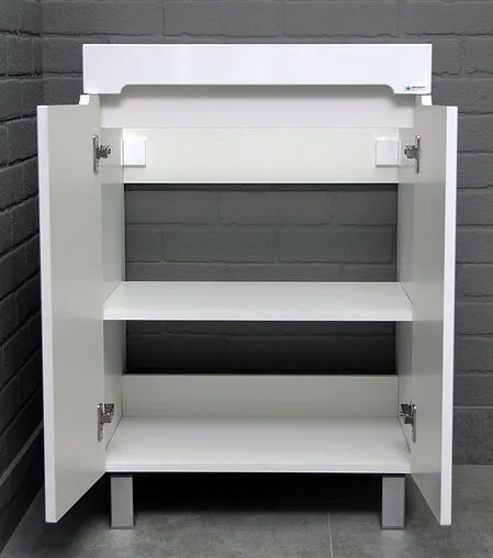 Тумба-умывальник напольная Айсберг Аура 60 белый DA2502T+S-UM-COM60/1-w