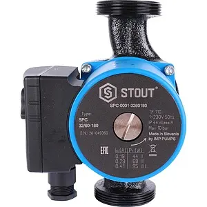Насос циркуляционный Stout 32/60-180 SPC-0001-3260180 Насос циркуляционный Stout 32/60-180 SPC-0001-3260180, 2