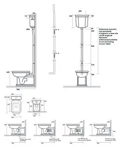 Унитаз-компакт с высоким бачком Kerasan Waldorf белый Унитаз-компакт с высоким бачком Kerasan Waldorf белый, 2