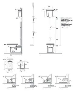 Унитаз-компакт с высоким бачком Kerasan Waldorf белый Унитаз-компакт с высоким бачком Kerasan Waldorf белый, 2