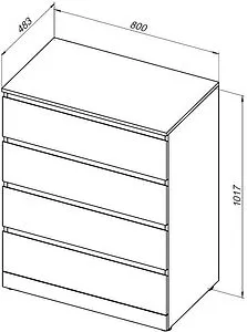 Комод напольный Aquanet Сканди 80 дуб крафт 00302542, 2