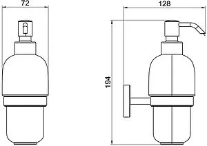 Дозатор для жидкого мыла Aquatek Бетта хром/белый AQ4605CR Дозатор для жидкого мыла Aquatek Бетта хром/белый AQ4605CR, 2