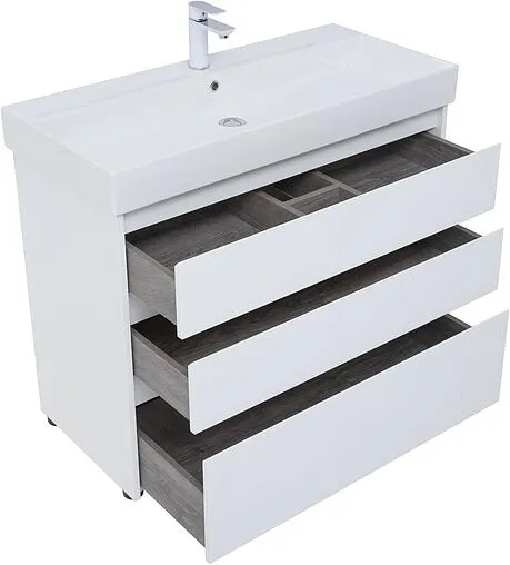 Тумба под умывальник напольная Aquanet Nova Lite 100 белый глянец 00302478