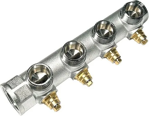 Коллектор регулирующий проходной 4 отвода 1&quot;в/н x ¾&quot;ек Uni-fitt 414C4340