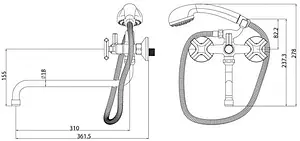 Смеситель для ванны с длинным изливом Lemark Promotion хром LM6051C Смеситель для ванны с длинным изливом Lemark Promotion хром LM6051C, 2