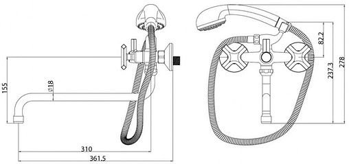 Смеситель для ванны с длинным изливом Lemark Promotion хром LM6051C