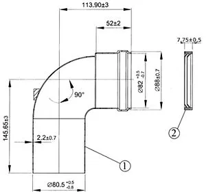 Колено для дымохода Ø 80мм ∠ 90° (Al) Protherm 3003200575, 2