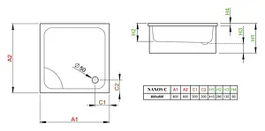 Поддон для душа Radaway Naxos C800 SNC8841-28, 3