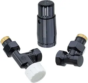 Комплект вентилей терморегулирующих осевых ½" в/н Schlosser Standard Mini черный 602200126 Ral 9005 Комплект вентилей терморегулирующих осевых ½" в/н Schlosser Standard Mini черный 602200126 Ral 9005, 1