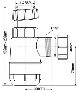 Сифон бутылочный для раковины Mc Alpine белый MRW240NW, 2