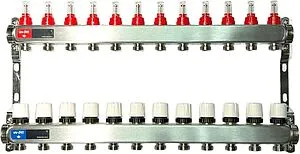 Группа коллекторная с расходомерами 12 отводов 1"в/в x ¾"ек Uni-fitt TECHNO 450W4312 Группа коллекторная с расходомерами 12 отводов 1"в/в x ¾"ек Uni-fitt TECHNO 450W4312, 1