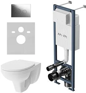 Комплект 6 в 1 Am.Pm Jupiter IS110151.DX77C1738 с кнопкой хром глянцевый Комплект 6 в 1 Am.Pm Jupiter IS110151.DX77C1738 с кнопкой хром глянцевый, 1