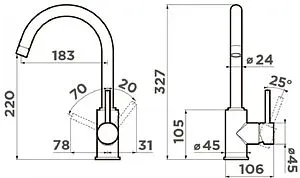 Смеситель для кухни Omoikiri Shinagawa-S-C хром 4994335, 2