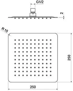 Лейка верхнего душа Aquatek хром AQ2072CR, 2