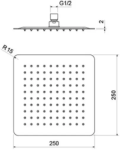 Лейка верхнего душа Aquatek хром AQ2072CR