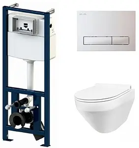 Комплект 6 в 1 Am.Pm Spirit 2.0 FlashClean I012702/I014101/C701700SC с кнопкой белый глянцевый, 1