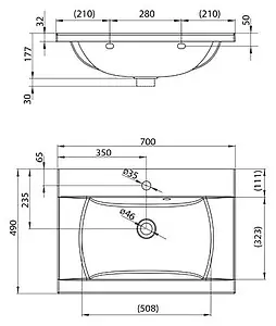 Раковина Ravak Classic 70 белый XJD01170000 Раковина Ravak Classic 70 белый XJD01170000, 2