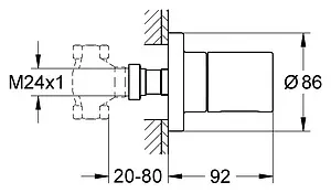 Вентиль запорный Grohe Grohtherm 3000 Cosmopolitan хром 19470000, 2