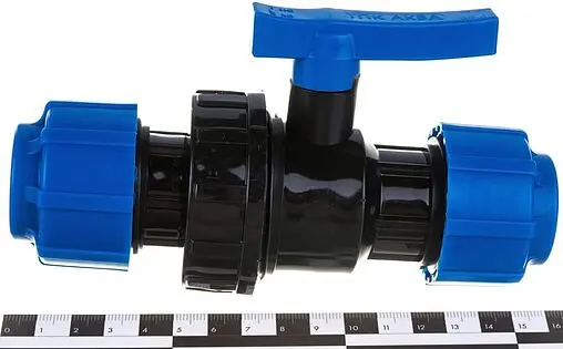 Кран шаровый с американкой для пнд трубы 25мм x 25мм ТПК-Аква 555220025