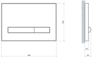 Клавиша смыва для унитаза Cersanit Pilot 60195 стекло/белый Клавиша смыва для унитаза Cersanit Pilot 60195 стекло/белый, 2