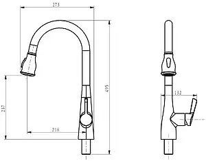 Смеситель для кухни с выдвижным изливом D&K Rhein Schiller хром DA1462501 Смеситель для кухни с выдвижным изливом D&K Rhein Schiller хром DA1462501, 2
