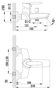 Смеситель для ванны Lemark Mars хром LM3502C Смеситель для ванны Lemark Mars хром LM3502C, 2