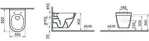 Унитаз подвесной безободковый с функцией биде VitrA S50 Rim-Ex белый 7740B003-0850 Унитаз подвесной безободковый с функцией биде VitrA S50 Rim-Ex белый 7740B003-0850, 2