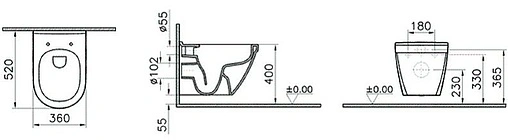 Унитаз подвесной безободковый с функцией биде VitrA S50 Rim-Ex белый 7740B003-0850