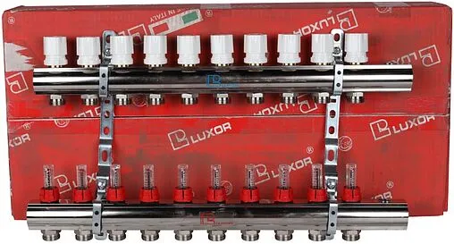Группа коллекторная с расходомерами 10 отводов 1&quot;в/в x ¾&quot;ек Luxor CD 477/10 15662710N